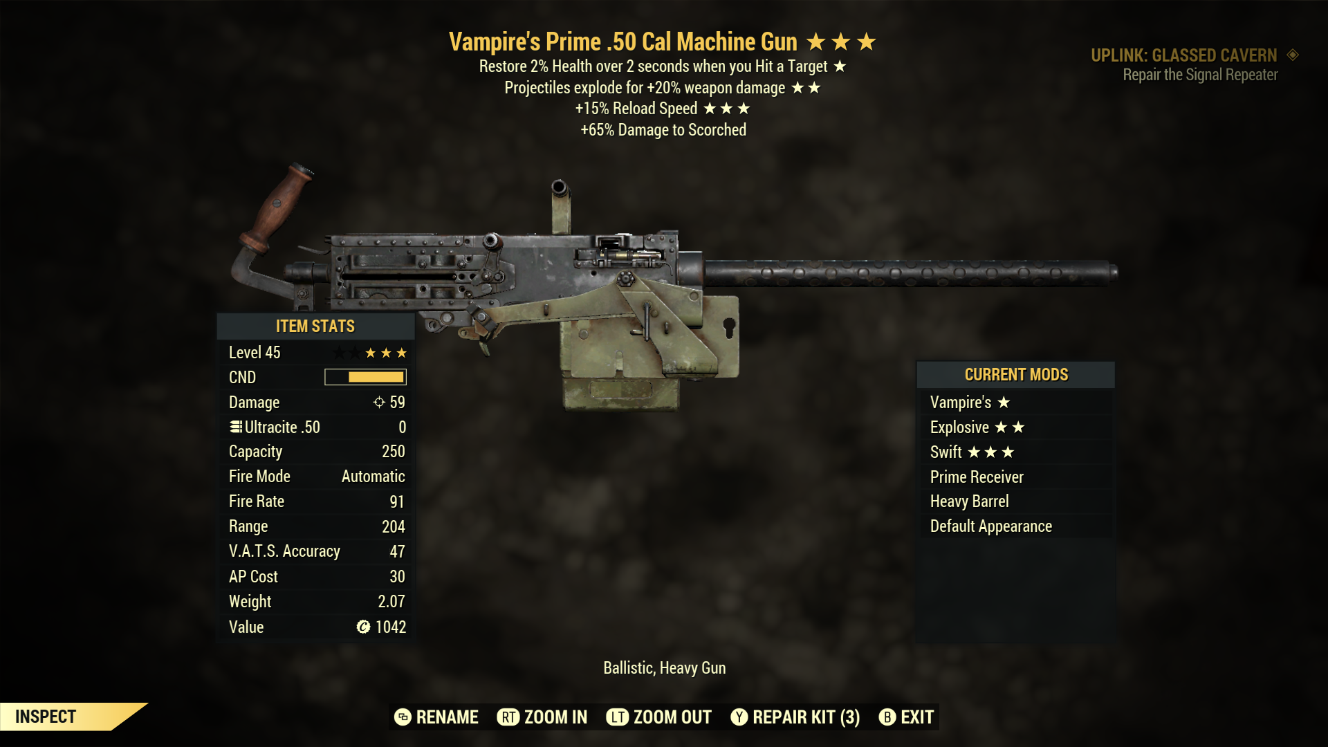 Vampire's【Explosive  + Swift】.50 Cal Machine Gun